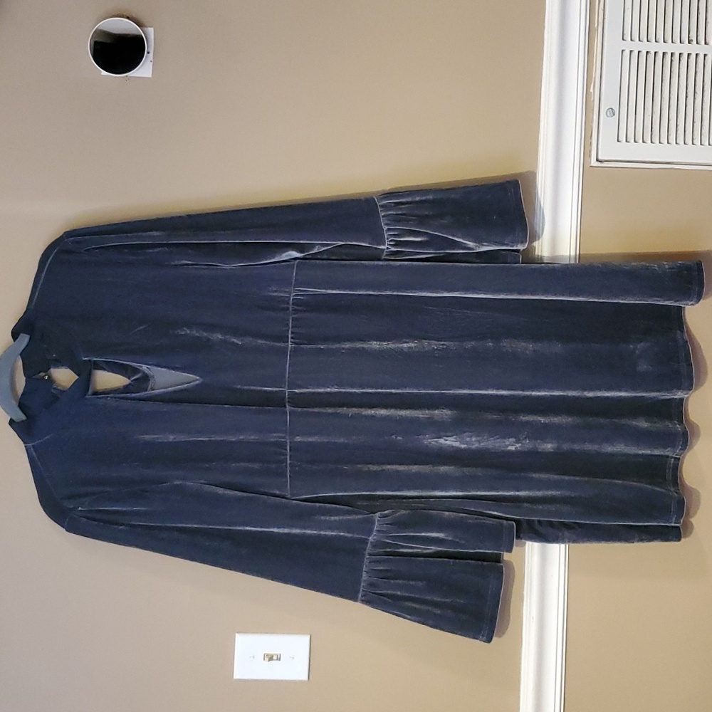 Suzanne Betro Midnight Blue Velvet Dress
